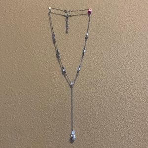 Opal and silver lucky brand necklace